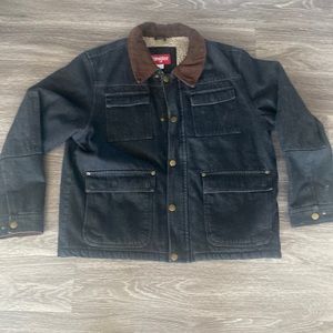 Mens Wrangler lined denim corduroy  jacket large